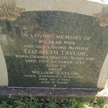 TAYLOR William -1954 &amp; Elizabeth -1939