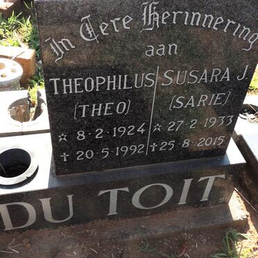 TOIT Theophilus, du 1924-1992 & Susara J. 1933-2015