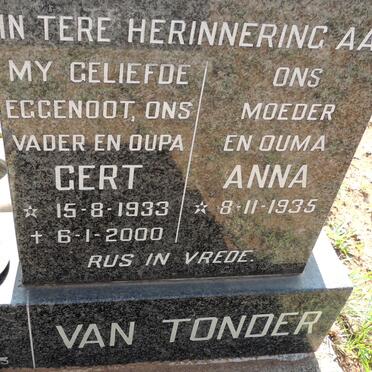 TONDER Gert, van 1933-2000 & Anna 1935- 