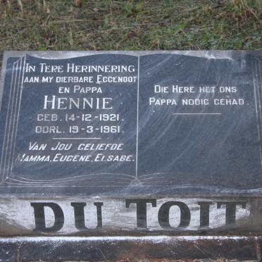 TOIT Hennie, du 1921-1961