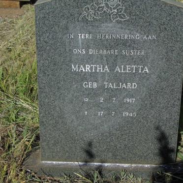 TALJARD Martha Aletta 1917-1945