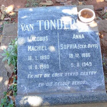 TONDER Jacobus Machiel, van 1890-1960 & Anna Sophia BUYS 1886-1949