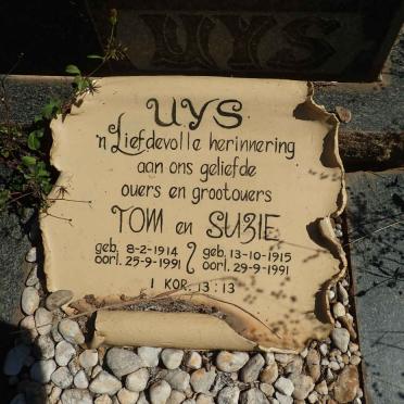UYS Tom 1914-1991 &amp; Suzie 1915-1991