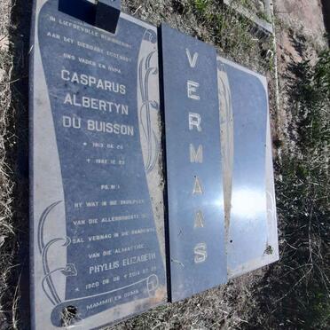 VERMAAS Casparus Albertyn Du Buisson 1913-1982 &amp; Phyllis Elizabeth 1920-2014