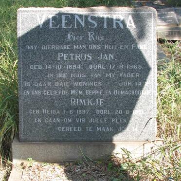 VEENSTRA Petrus Jan 1894-1965 &amp; Rimkje HEIDA 1897-1991