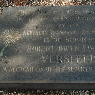 VERSFELD Robert Loftus Owen 1862-1932 &amp; Johanna Catherine Elizabeth 1865-1962
