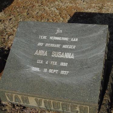 VUUREN Anna Susanna, van 1892-1937