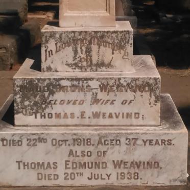 WEAVIND Thomas Edmund -1938 &amp; Maud BRUNS -1918