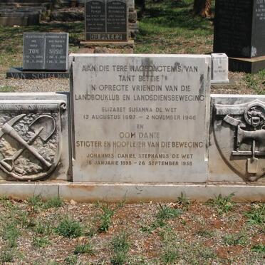 WET Johannes Daniel Stephanus, de 1898-1958 &amp; Elizabet Susanna 1897-1946