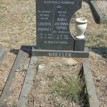 WHEELER Lodewyk Johannes 1926-1990 &amp; Maria Jacomina Sophia VAN DER LELY 1936-1998