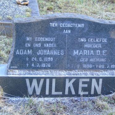 WILKEN Adam Johannes 1899-1976 &amp; Maria D.E. MEIRING 1898-1979