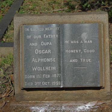 WOLLHEIM Oscar Alphonse 1877-1959