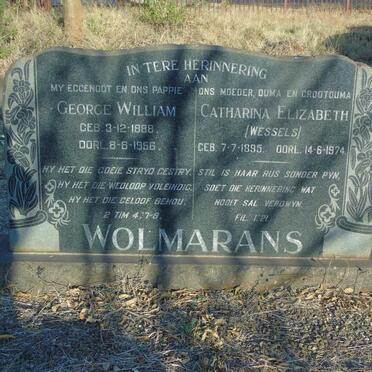 WOLMARANS George William 1888-1956 & Catharina Elizabeth WESSELS 1895-1974