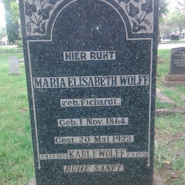 WOLFF Karl F. 1851-1931 &amp; Maria Elisabeth FICHARDT 1864-1923