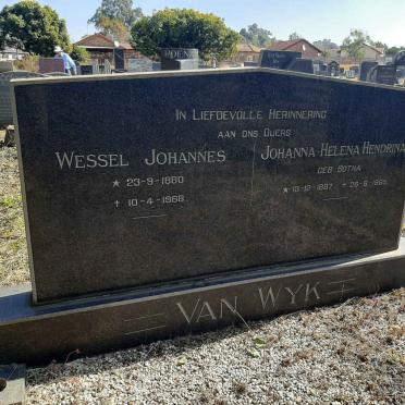 WYK Wessel Johannes, van 1880-1961 &amp; Johanna Helena Hendrina BOTHA 1887-1969