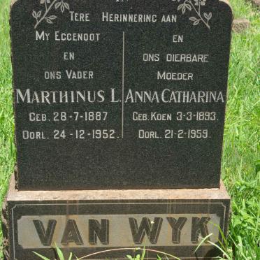 WYK Marthinus L., van 1887-1952 &amp; Anna Catharina KOEN 1893-1959