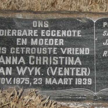 WYK Anna Christina, van nee VENTER 1875-1939