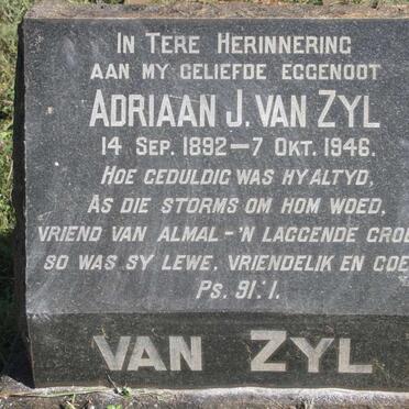 ZYL Adriaan J., van 1892-1946