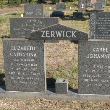 ZERWICK Karel Johannes 1887-1960 &amp; Elizabeth Catharina MOOLMAN 1890-1960