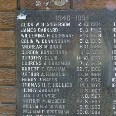 7. South African Legion Remembrance Wall / Suid Afrikaanse Legioen muur van herinnering 1946-1994