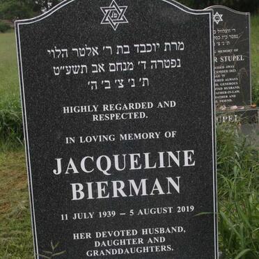 BIERMAN Jacqueline 1939-2019