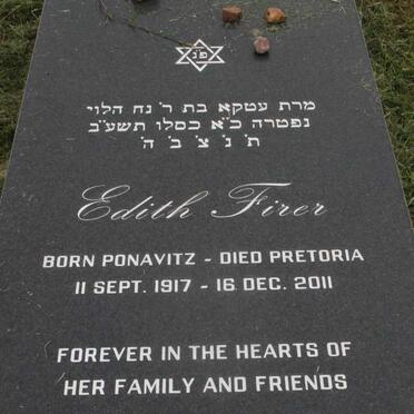 FIRER Edith nee PONAVITZ 1917-2011