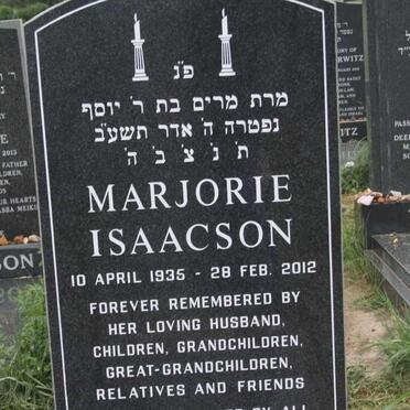 ISAACSON Marjorie 1935-2012