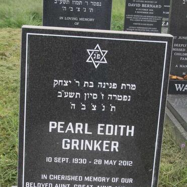 GRINKER Pearl Edith 1930-2012