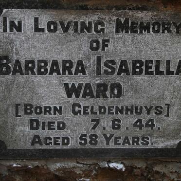 WARD Barbara Isabella nee GELDENHUYS -1944