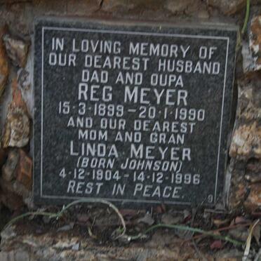MEYER Reg 1899-1990 & Linda JOHNSON 1904-1996