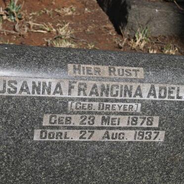 ADELAAR Susanna Francina nee DREYER 1878-1937