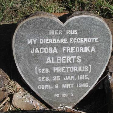ALBERTS Jacoba Fredrika nee PRETORIUS 1915-1946