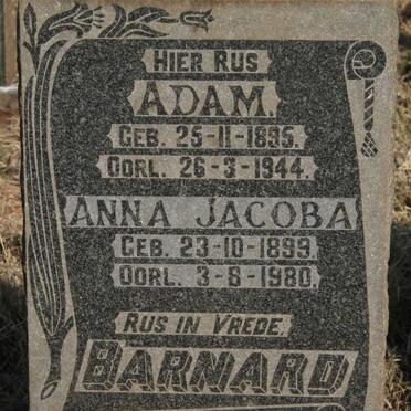 BARNARD Adam 1895-1944 & Anna Jacoba 1899-1980