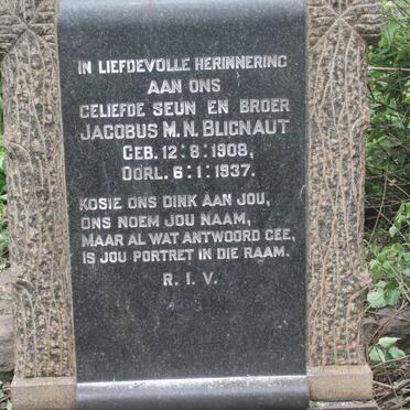 BLIGNAUT Jacobus M.N. 1908-1937