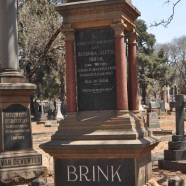 BRINK Andries Jacob Eksteen 1877-1947 &amp; Hendrika Aletta MEYER 1876-1927