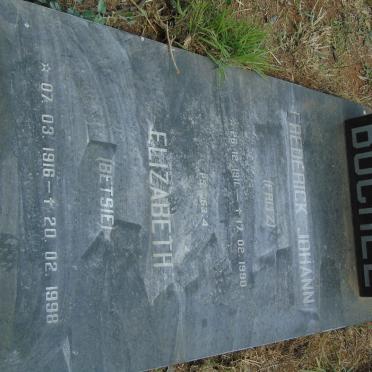 BUCHEL Frederick Johann 1911-1990 &amp; Elizabeth 1916-1998