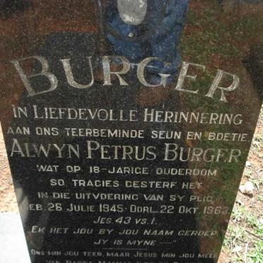 BURGER Alwyn Petrus 1945-1963