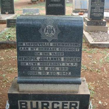 BURGER Hendrik Johannes 1891-1942