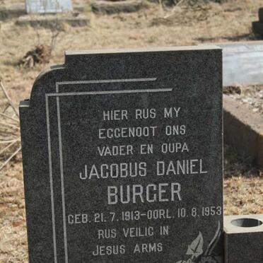 BURGER Jacobus Daniel 1913-1953