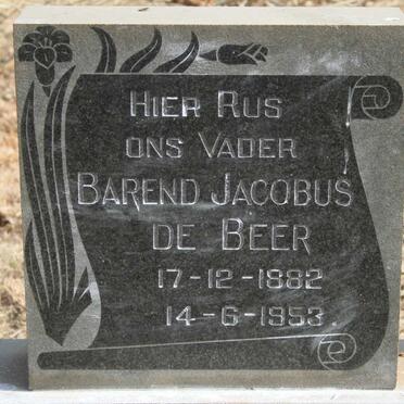 BEER Barend Jacobus, de 1882-1953