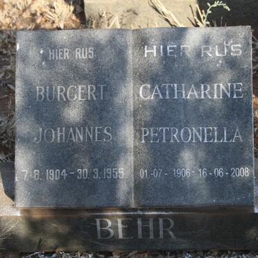 BEHR Burgert Johannes 1904-1955 & Catharine Petronella 1906-2008