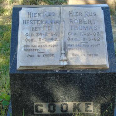 COOKE Robert Thomas 1903-1962 & Hester Anna 1904-1945