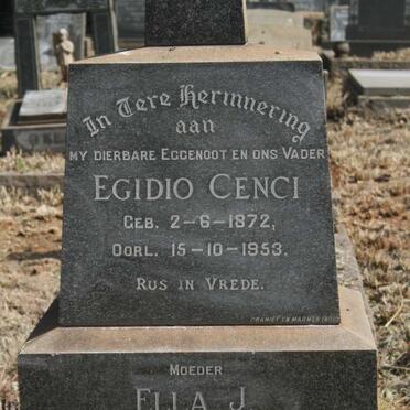 CENCI Egidio 1872-1953 & Ella J. 1907-1980