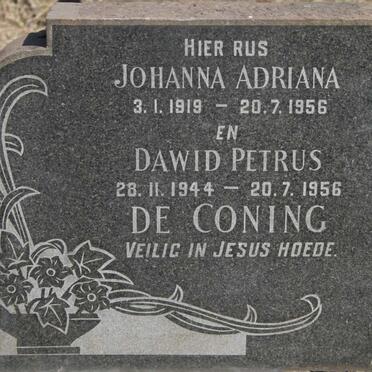 CONING Johanna Adriana, de 1919-1956 :: DE CONING Dawid Petrus 1944-1956