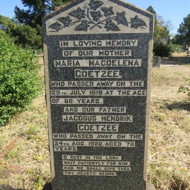 COETZEE Jacobus Hendrik -1920 & Maria Magdelena -1919