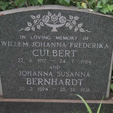 CULBERT Willem Johanna Frederika 1917-1984 :: BERNHARDT Johanna Susanna 1894-1936 