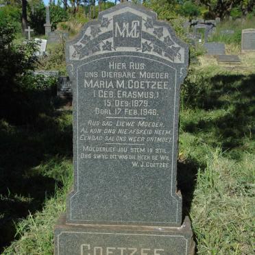 COETZEE Maria M. nee  ERASMUS 1879-1946