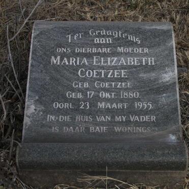 COETZEE Maria Elizabeth nee COETZEE 1880-1955