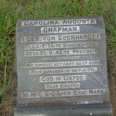 CHAPMAN Carolina Augusta nee VON EBERHARDT 1856-1942