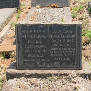 CLARKSON John Henry George 1880-1967 &amp; M.P. KOCK 1886-1953